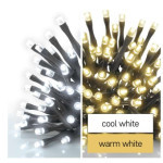 LED vianočná reťaz 2v1, 10 m, vnútorná a vonkajšia, teplá/studená biela, programy