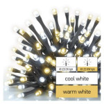 LED Christmas chain, 8 m, indoor and outdoor, warm/cold white, timer