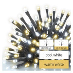 Łańcuch choinkowy LED, 12 m, do wnętrz i na zewnątrz, ciepły/zimny biały, timer