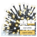 LED Christmas chain, 12 m, indoor and outdoor, warm/cold white, timer