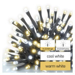 LED Christmas chain flashing, 12 m, indoor and outdoor, warm/cold white, timer