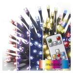LED Christmas chain, 12 m, indoor and outdoor, RGB, remote control, programs, timer