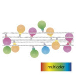 LED světelný cherry řetěz – kuličky 2,5 cm, 4 m, venkovní i vnitřní, multicolor, časovač