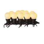 LED light chain - 10x party bulbs milky, 5 m, indoor and outdoor, warm white