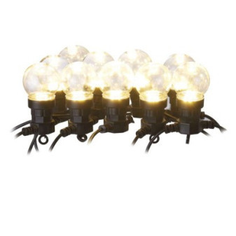 Łańcuch świetlny LED - 10x przezroczyste żarówki imprezowe, 5 m, do wnętrz i na zewnątrz, ciepła biel