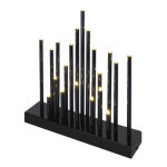 LED-Kerzenhalter schwarz, 27,5 cm, 3x AA, innen, warmweiß, Timer