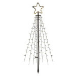 LED Christmas tree metal, 180 cm, indoor and outdoor, warm white, timer
