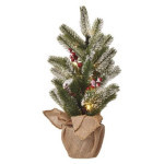 LED-Weihnachtsbaum schneebedeckt, 52 cm, 3x AA, innen, warmweiß, Timer