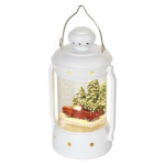LED Christmas lantern, 19,5 cm, 3x AA, indoor, warm white, timer