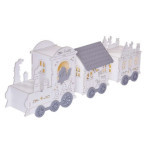 LED wooden decoration - train, 2x AA, 14 cm, indoor, warm white, timer
