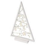 LED dekorácia - svietiaci stromček s ozdobami, 40 cm, 2x AA, vnútorný, teplá biela, časovač