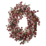 LED decorated Christmas wreath, 38 cm, 3x AA, indoor, warm white, timer