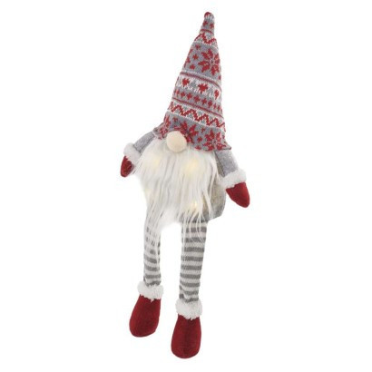 LED Christmas elf sitting, 27 cm, 3x AA, indoor, warm white