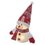 LED vianočný snehuliak, 25 cm, 3x AAA, vnútorný, teplá biela