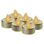 LED Dekoration - Teelicht gold, CR2032, innen, vintage, 6 Stück