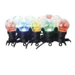 LED-Lichterkette - 10x Partybirnen, 5 m, innen und außen, multicolor