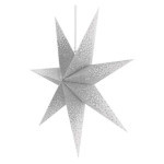 Papierowa gwiazda bożonarodzeniowa ze srebrnym brokatem w środku, biała, 60 cm, wewnętrzna