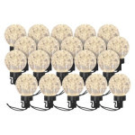 Svetelná reťaz LED - 20x párty žiarovky, 7,6 m, vnútorné a vonkajšie, teplá biela