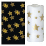 LED decorative projector - stars, 3x AAA, indoor, warm white