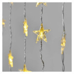 LED Christmas curtain - stars, 120x90 cm, indoor and outdoor, warm white, timer