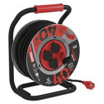 Venkovní prodlužovací kabel na bubnu 40 m / 4 zás. / černý / guma-neopren / 230V / 2,5 mm2