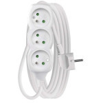 Extension cable 5 m / 3 sockets / white / PVC / 1 mm2
