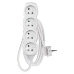 Extension cable 1.5 m / 4 sockets / white / PVC / 1 mm2