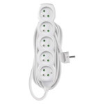 Extension cable 5 m / 5 sockets / white / PVC / 1.5 mm2