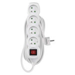 Extension cable 7 m / 4 sockets / with switch / white / PVC / 1.5 mm2