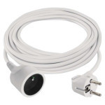 Extension cable 7 m / 1 socket / white / PVC / 1.5 mm2