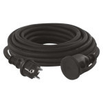 Outdoor extension cable 10 m / 1 socket / black / rubber-neoprene / 230 V / 2.5 mm2