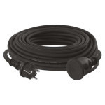 Outdoor extension cable 20 m / 1 socket / black / rubber-neoprene / 230 V / 1.5 mm2