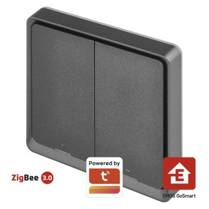 Prenosný ovládač scén GoSmart IP-2002ZB, ZigBee 3.0, 2 tlačidlá