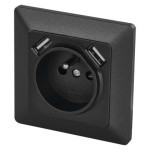 Socket with USB 2,1A max., anthracite