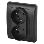 Double socket, anthracite
