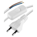 Flexo PVC cord 2×0,75mm2 with switch, 2m, white