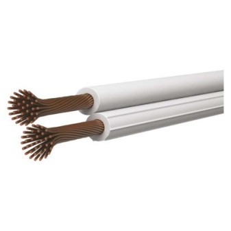 Podwójny przewód nieekranowany 2x1,0mm biały, 100m