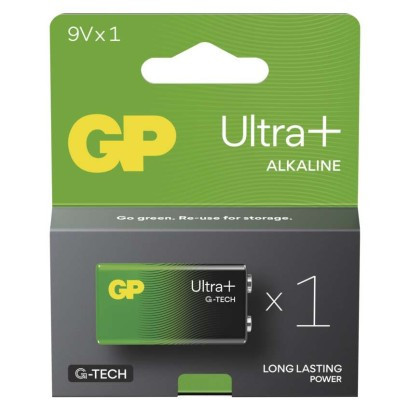 Alkalická baterie GP Ultra Plus 9V (6LF22)