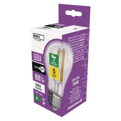 LED bulb Filament A60 / E27 / 3,8 W (60 W) / 806 lm / neutral white