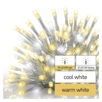Standardowy łańcuch LED - sople, 2,5 m, zewnętrzny, biały ciepły/zimny
