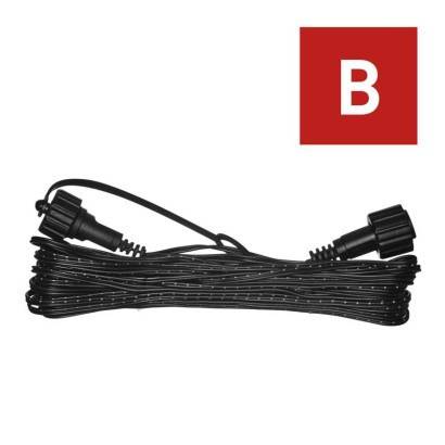 Extension cable for connecting chains Standard black, 10 m, outdoor and indoor