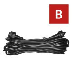 Extension cable for connecting chains Profi black, 10 m, outdoor and indoor