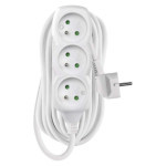 Extension cable 7 m / 3 sockets / white / PVC / 1.5 mm2
