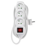 Extension cable 7 m / 3 sockets / with switch / white / PVC / 1.5 mm2