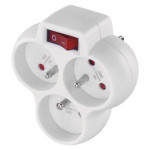 Socket 3× round, white