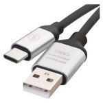 USB-A 2.0 / USB-C 2.0 Lade- und Datenkabel, 1 m, schwarz