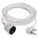 Extension cable 10 m / 1 socket / white / PVC / 1.5 mm2