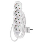 Extension cable 1.5 m / 4 sockets / white / PVC / 1.5 mm2