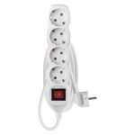 Extension cable 1.5 m / 4 sockets / with switch / white / PVC / 1.5 mm2