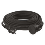 Outdoor extension cable 25 m / 1 socket / black / rubber-neoprene / 230 V / 2.5 mm2
